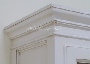 Vetrina in legno massello 1 anta laccata bianco